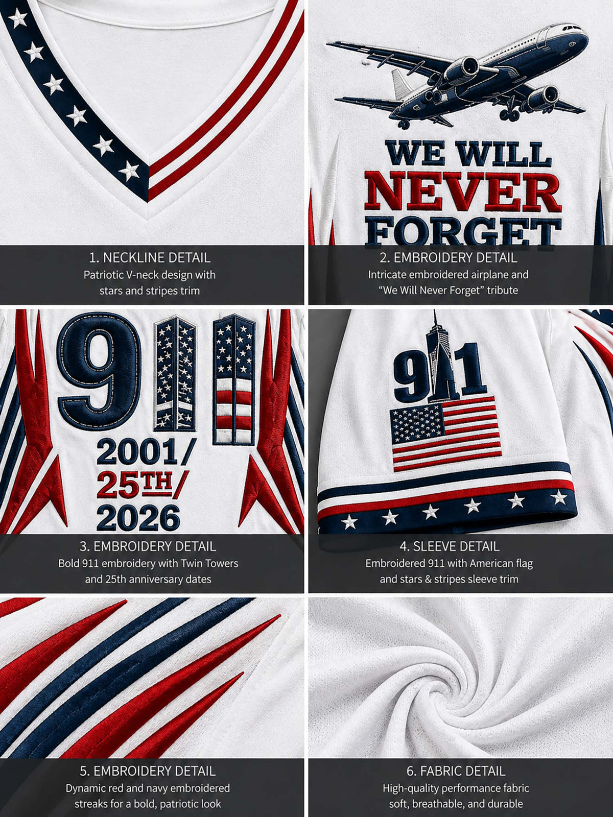 Patriot Day Patriotic 3D V-Neck T-Shirt